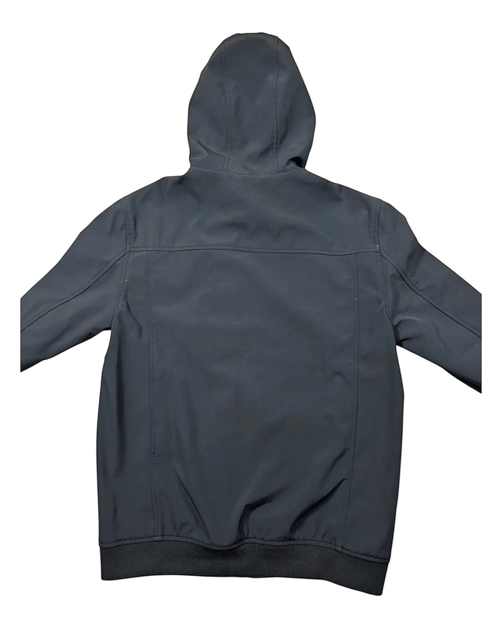 Casual Circuit. Navy hooded jacket with a full-length zip and chest logo.