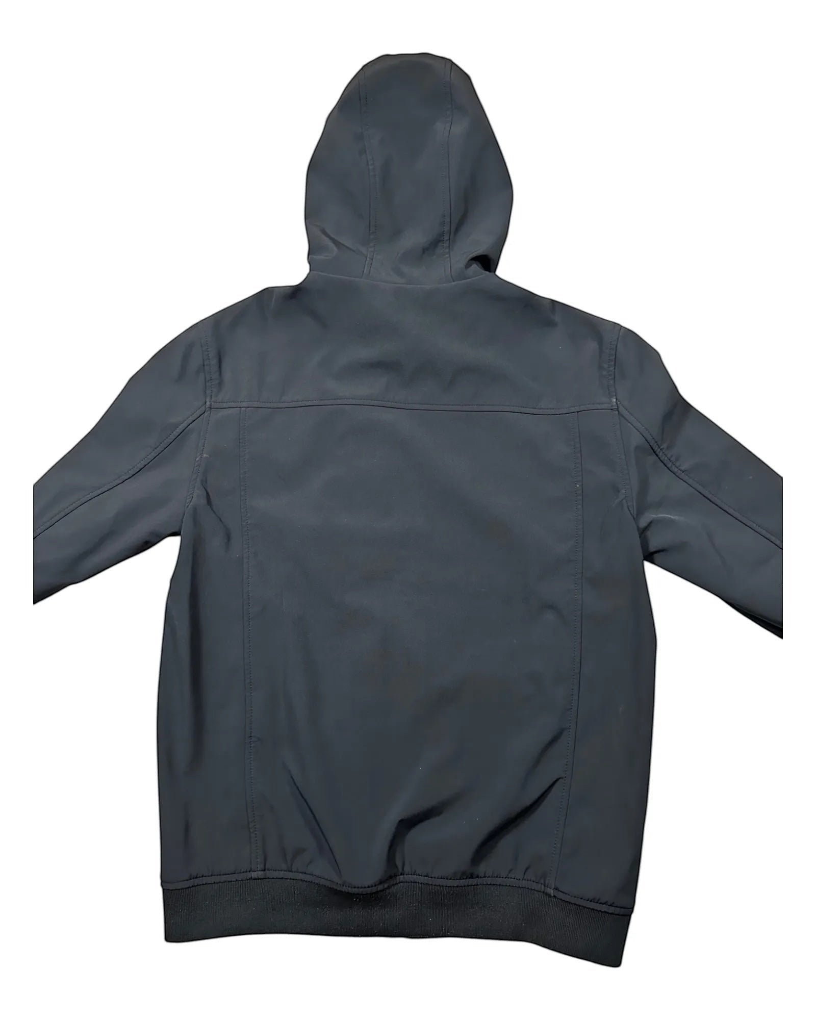 Casual Circuit. Navy hooded jacket with a full-length zip and chest logo.