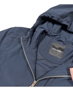 Navy Lyle & Scott hooded jacket with a full-length zip and logo detail. Lightweight, hard-wearing fabric.